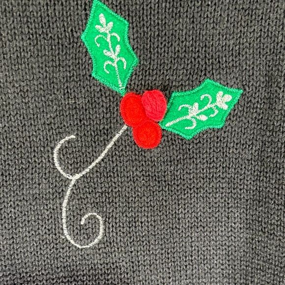 NWT Bobbie Brooks Black Sweater Vest with Colorful Ornaments Sz Large - Picture 3 of 11